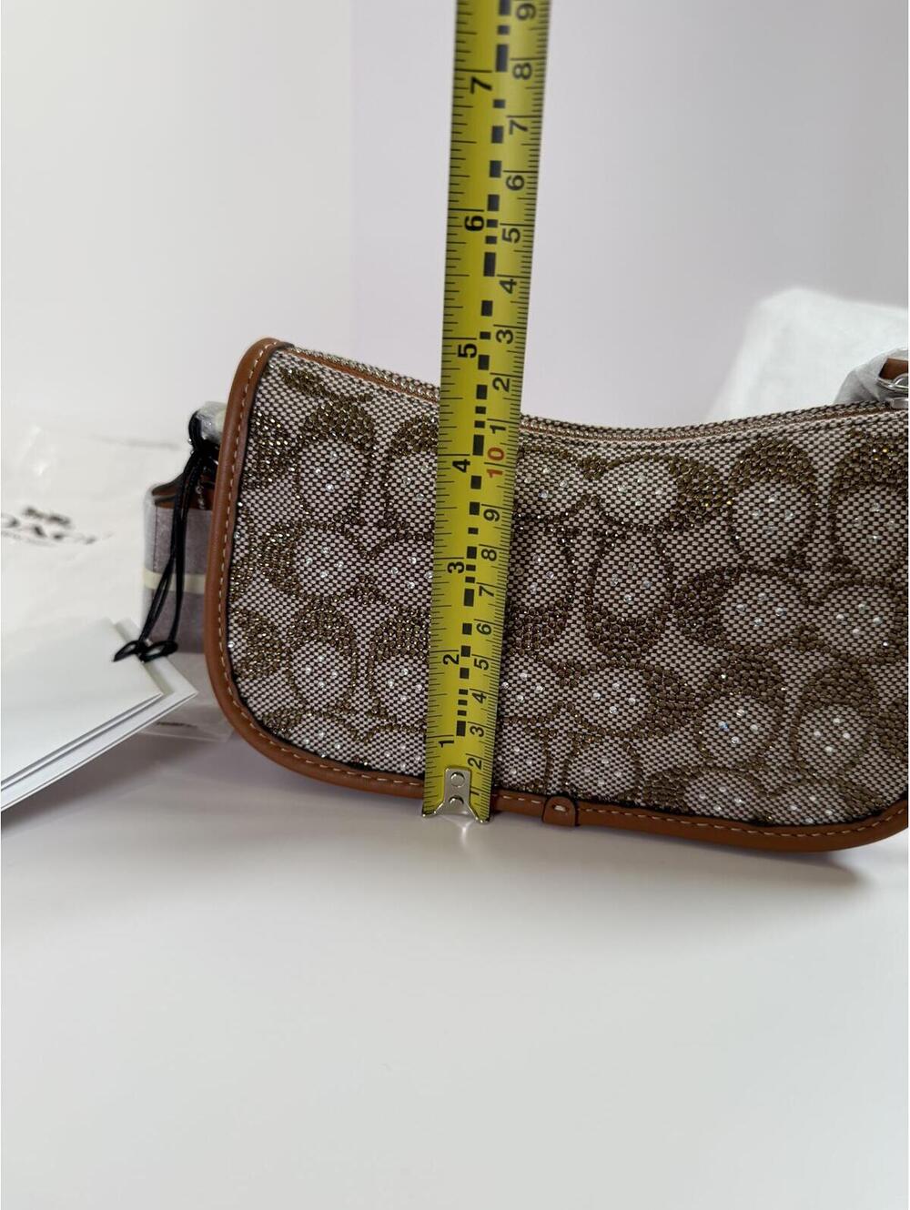 NWT Coach Crystal Embellished Swinger 20 Shoulder Bag Burnished Amber Leather - Picture 9 of 10
